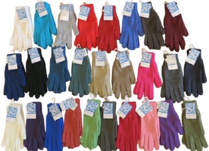 Handschoen dames gebreid, zacht opgeruwd van binnen. Niet uit China, keuze uit 22 kleuren.