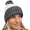 Muts winter dames EChats met imitatiebont pompon, 10% wol en gemaakt in Europa - Afbeelding 5