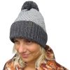 Muts winter dames EChats met imitatiebont pompon, 10% wol en gemaakt in Europa - Afbeelding 4