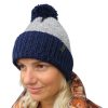 Muts winter dames EChats met imitatiebont pompon, 10% wol en gemaakt in Europa - Afbeelding 3