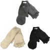 Thinsulate want dames Paradise met halve vingers, 30% wol met klittenbandsluiting