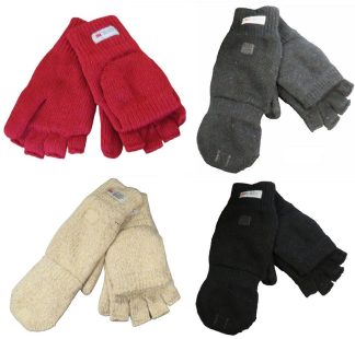 Thinsulate want dames Paradise met halve vingers, 30% wol met klittenbandsluiting