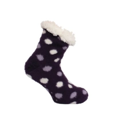 Winter huissokken met kraagje en anti slip - Afbeelding 2
